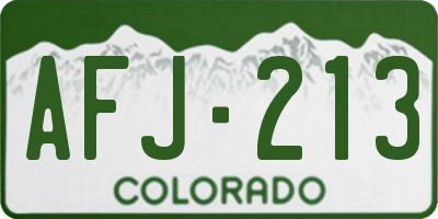 CO license plate AFJ213
