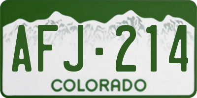 CO license plate AFJ214