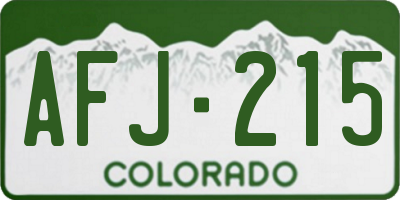 CO license plate AFJ215