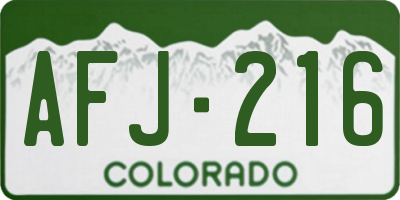 CO license plate AFJ216
