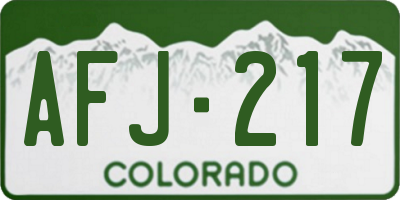 CO license plate AFJ217
