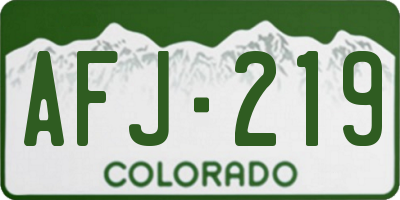 CO license plate AFJ219