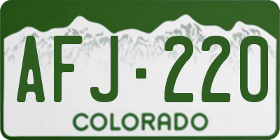 CO license plate AFJ220