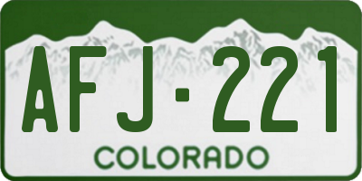 CO license plate AFJ221