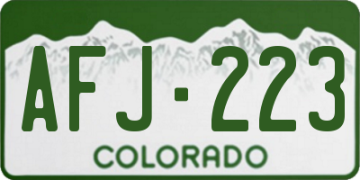 CO license plate AFJ223