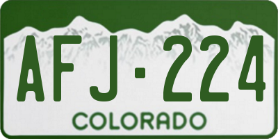 CO license plate AFJ224