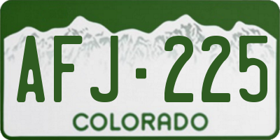 CO license plate AFJ225