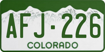CO license plate AFJ226