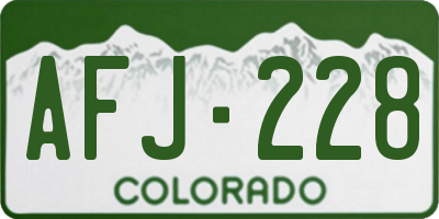 CO license plate AFJ228