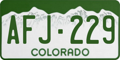 CO license plate AFJ229