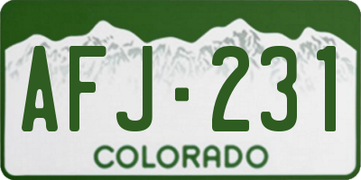 CO license plate AFJ231
