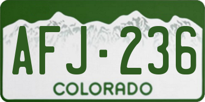 CO license plate AFJ236