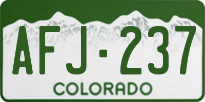 CO license plate AFJ237