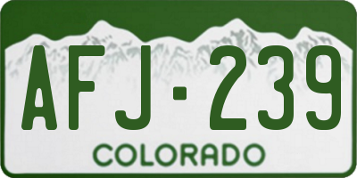 CO license plate AFJ239