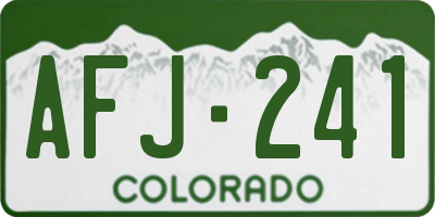 CO license plate AFJ241