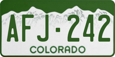 CO license plate AFJ242