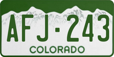 CO license plate AFJ243