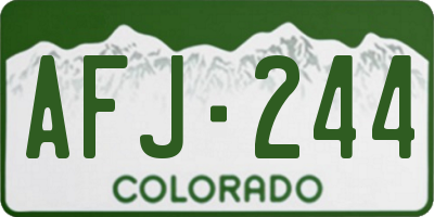 CO license plate AFJ244