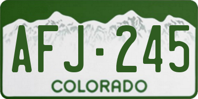 CO license plate AFJ245