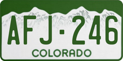 CO license plate AFJ246