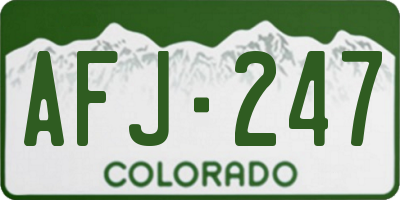 CO license plate AFJ247