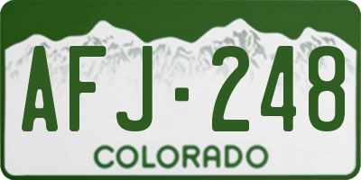 CO license plate AFJ248