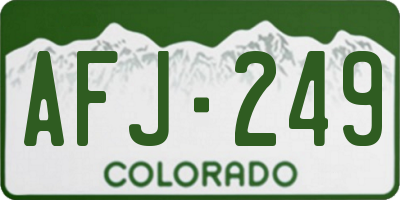 CO license plate AFJ249
