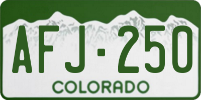 CO license plate AFJ250