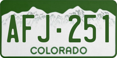 CO license plate AFJ251