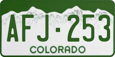 CO license plate AFJ253