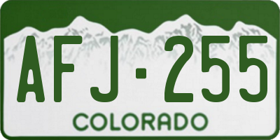 CO license plate AFJ255