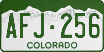 CO license plate AFJ256