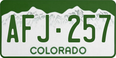 CO license plate AFJ257