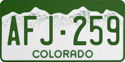 CO license plate AFJ259