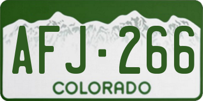 CO license plate AFJ266