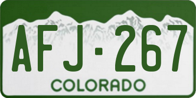 CO license plate AFJ267