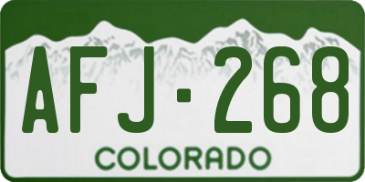 CO license plate AFJ268
