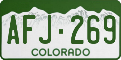 CO license plate AFJ269