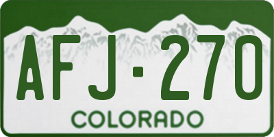 CO license plate AFJ270