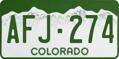 CO license plate AFJ274