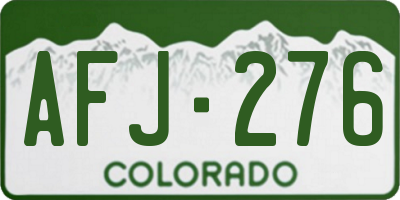 CO license plate AFJ276