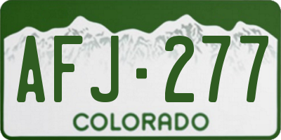 CO license plate AFJ277