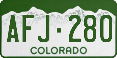 CO license plate AFJ280