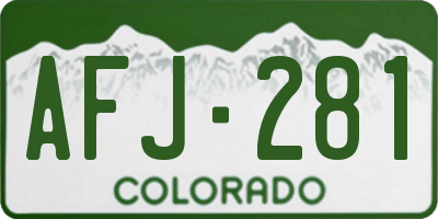 CO license plate AFJ281
