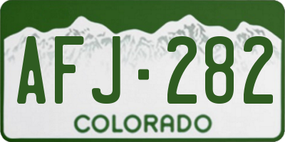 CO license plate AFJ282