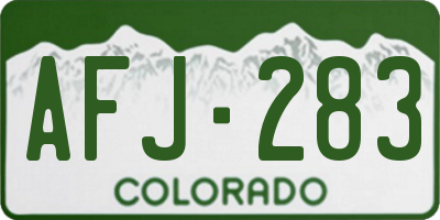 CO license plate AFJ283