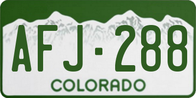 CO license plate AFJ288