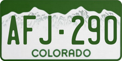 CO license plate AFJ290