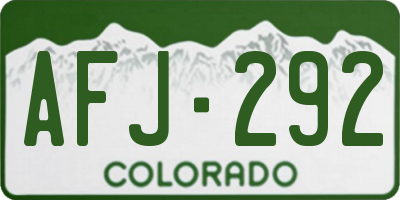 CO license plate AFJ292