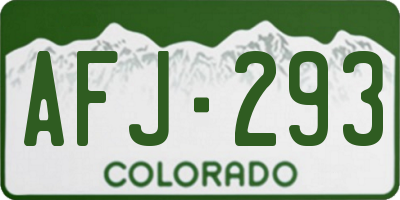 CO license plate AFJ293
